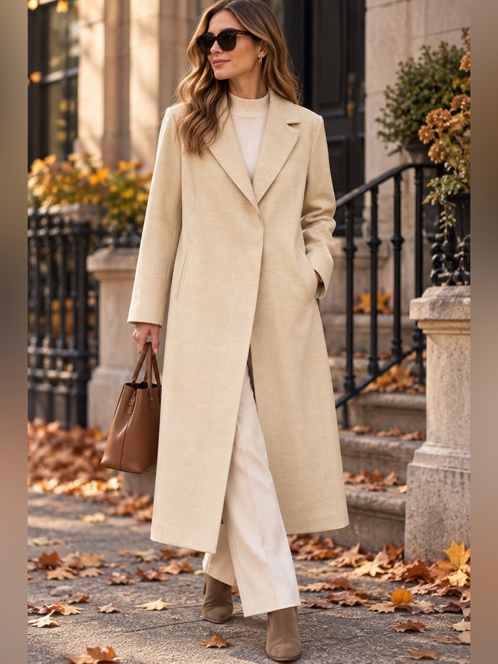 Banana Republic Straw Wool Blend Long Trench Coat Size XSP